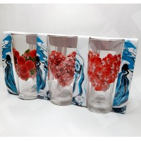 Набор из 6-ти стаканов 230 мл "Цветочное сердце"